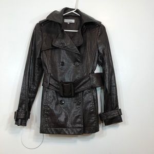Zara Faux Leather Belted Chocolate Jacket